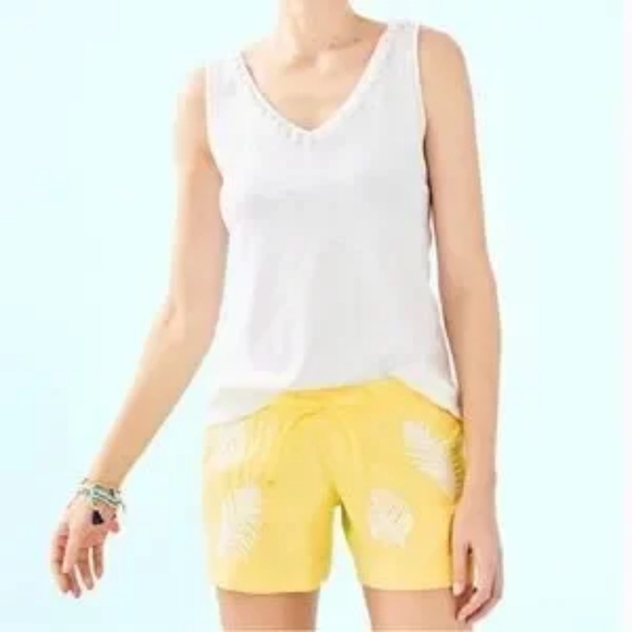 Lilly Pulitzer Katia Embroidered Short Watch Hill Yellow